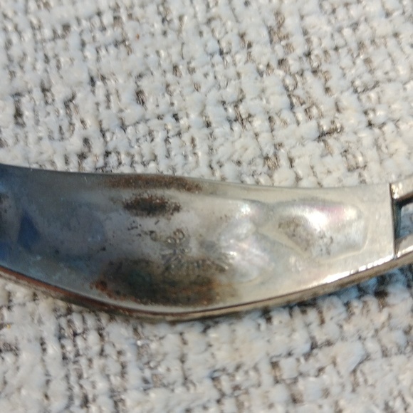 Sterling silver bracelet with onyx turquoise Abalone Mexico clasp closure - Picture 3 of 6